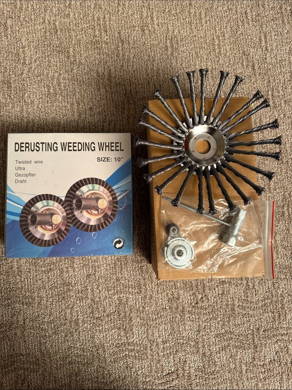 Derusting Weeding Wheel Twisted Wire Brush - Black